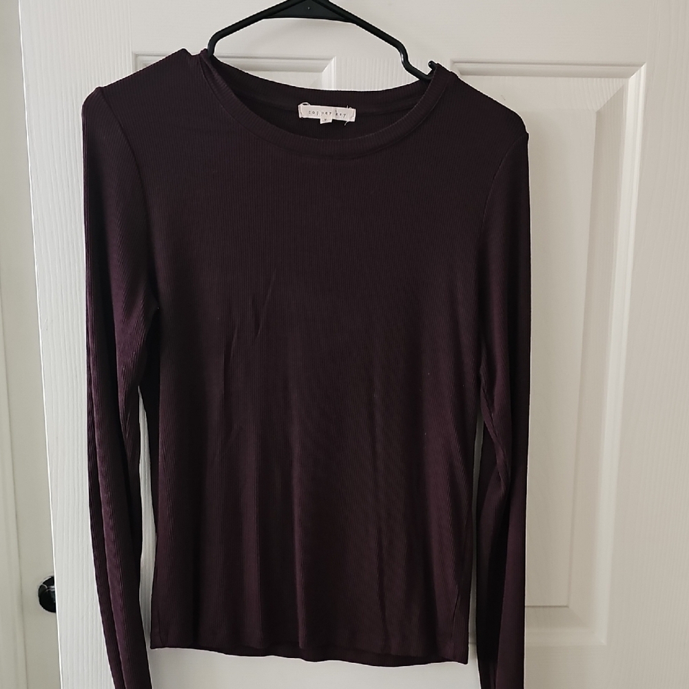 Copper Key Long Sleeve Tops.  Rich Burgandy And Olive Green
